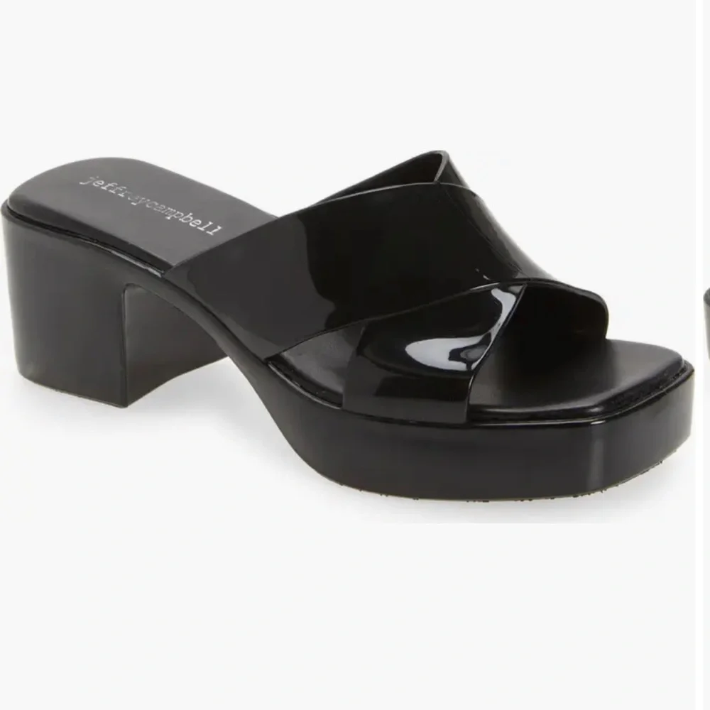 Jeffrey Campbell Black Platform Slides NEW